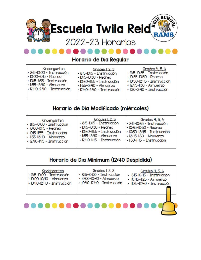 Savanna School District Twila Reid Bell Schedule